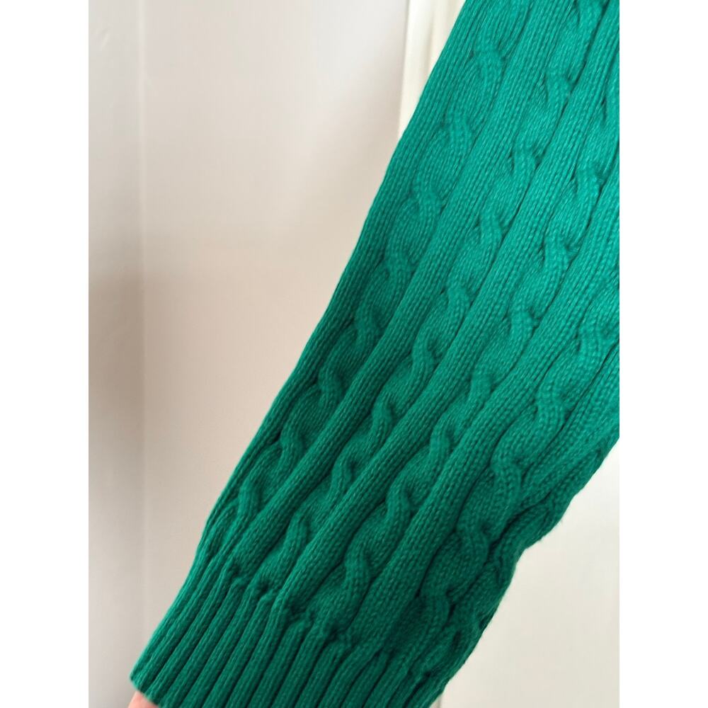 Lauren Ralph Lauren Cable Knit Full Zip Sweater Logo Pocket XL Preppy Old Money - Picture 4 of 7
